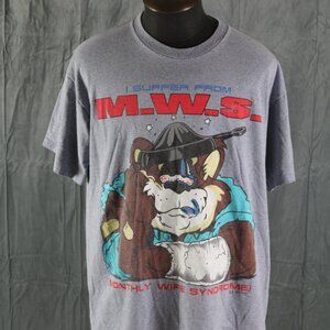 Vintage Grapjhic T-shirt - Monthly Wife Symdrome Big Bear Graphic - Men's XL